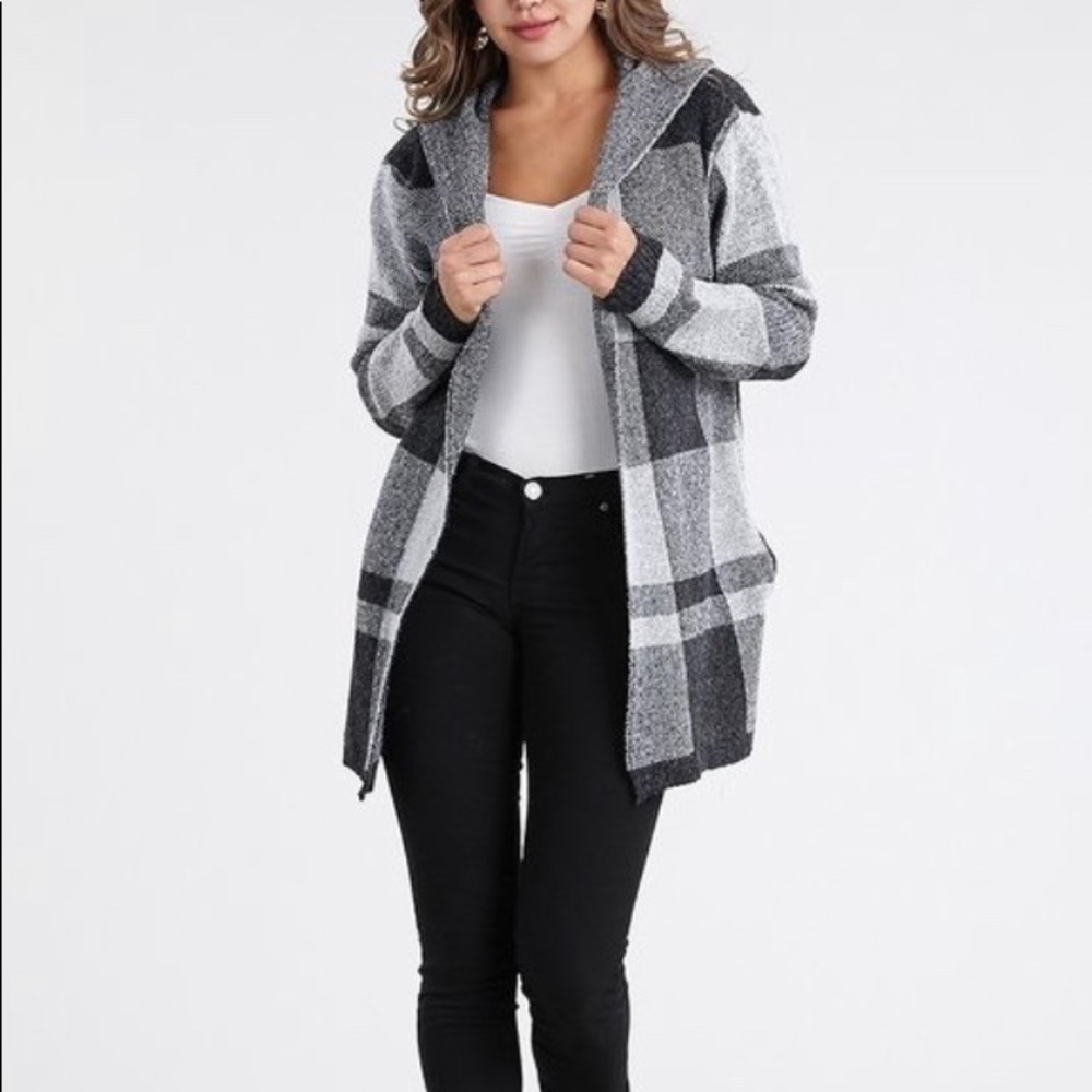 Plaid print hoodie